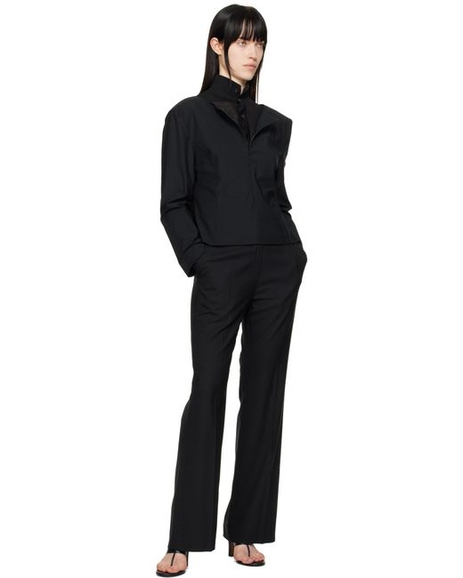 Amomento ブラック ボートネック 2Way トップス Black