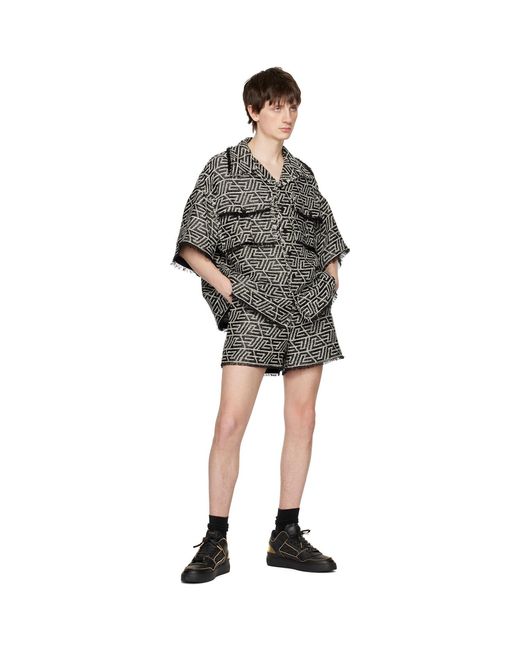 Balmain Black Fringe Shorts for men