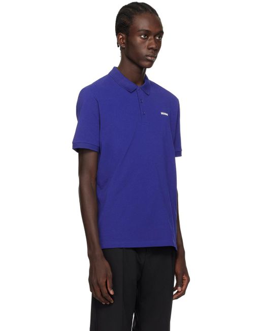 Polo bleu à logo contrecollé HUGO pour homme en coloris Purple
