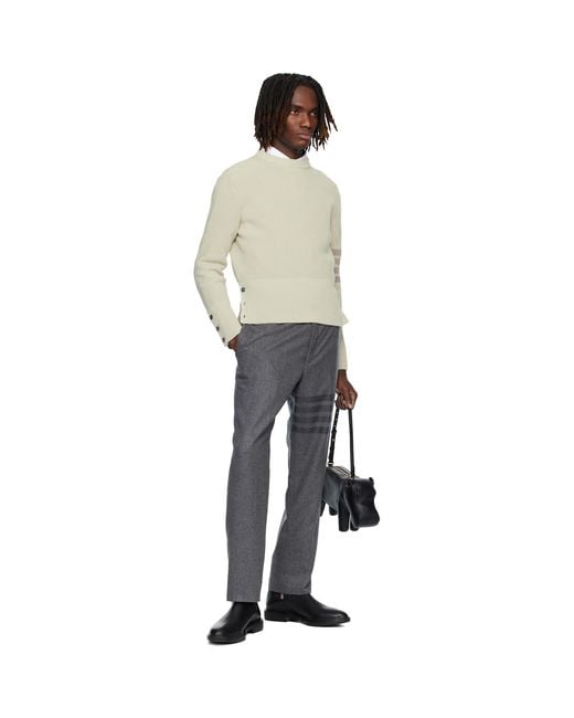 Thom Browne Black Cotton Cardigan Stitch 4-Bar Sweater for men