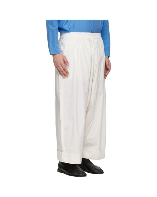 Toogood White Off- 'The Baker' Trousers for men