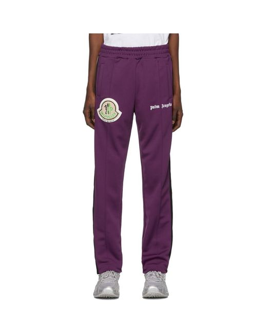 Moncler Genius 8 Moncler Palm Angels Purple Logo Patch Lounge Pants for men