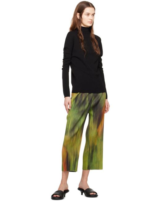 Pleats Please Issey Miyake Green Multicolor Turnip & Spinach Trousers