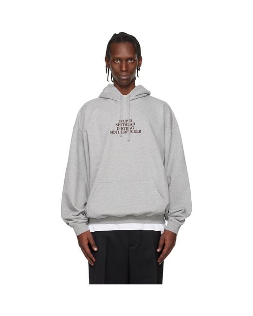 Vetements Gray 'Mf' Hoodie for men