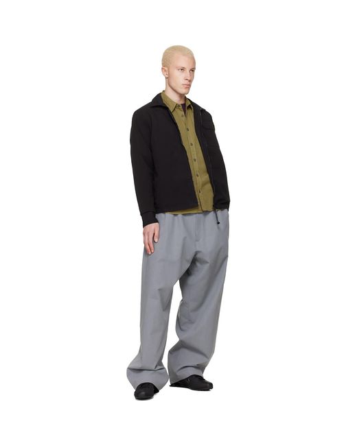 C P Company Black Organic Gabardine Zipped Lens Overshirt for men