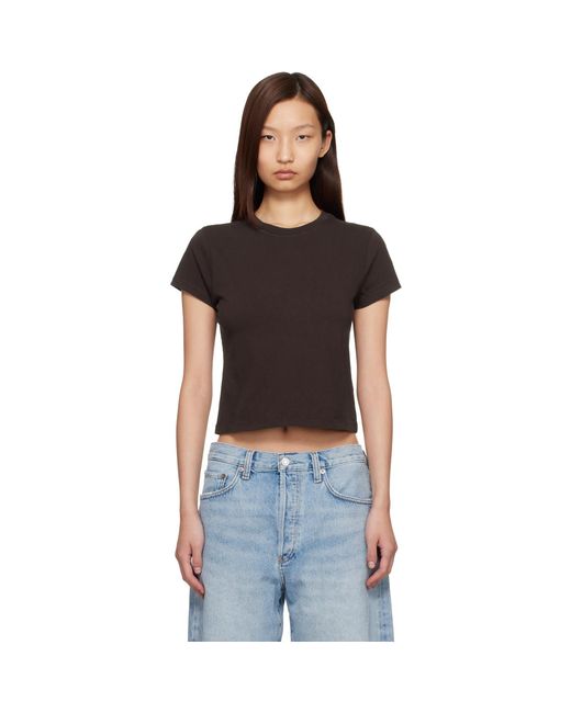 Agolde Black Adine Shrunken T-Shirt