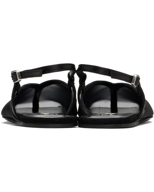 AMI ブラック スリングバック フラットシューズ Black