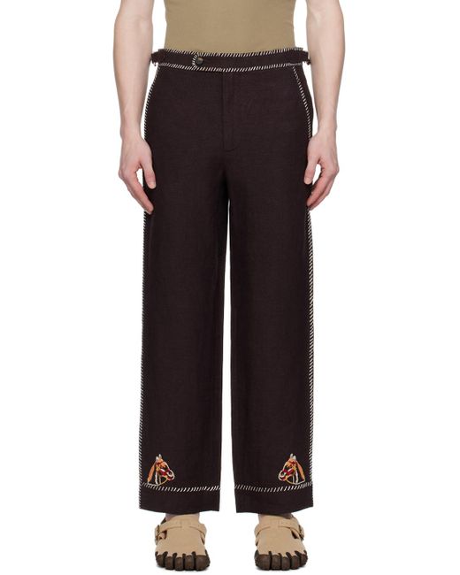 Bode Black Brown Show Pony Trousers for men