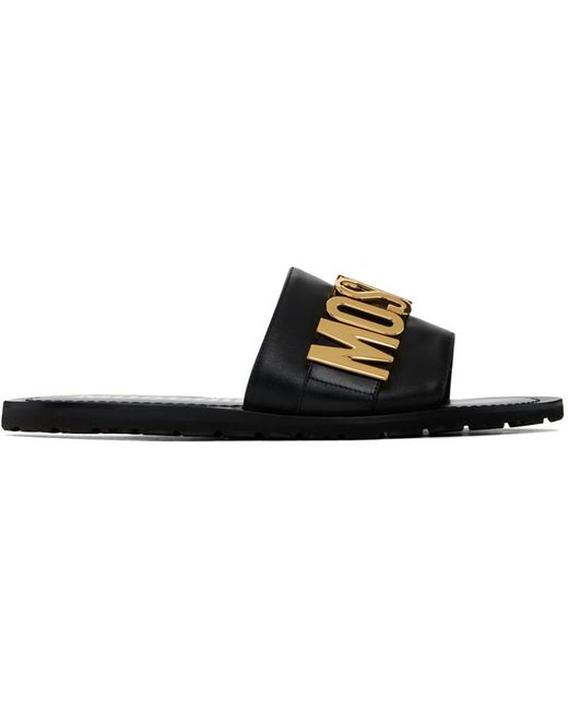 Sandales noires à logo Moschino pour homme en coloris Black