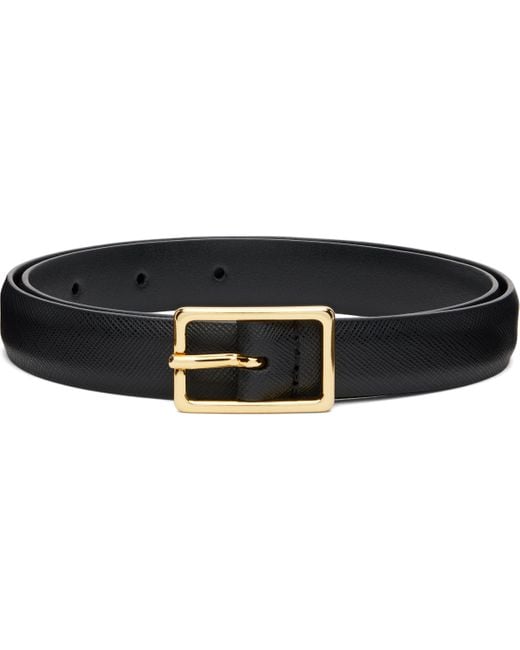 Andersons Black Skinny Saffiano Calf Leather Belt