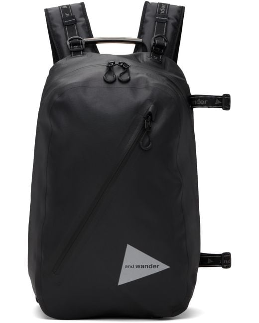 And Wander Black Waterproof Daypack Backpack for men