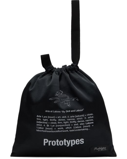 PROTOTYPES Black Drawstring Pouch