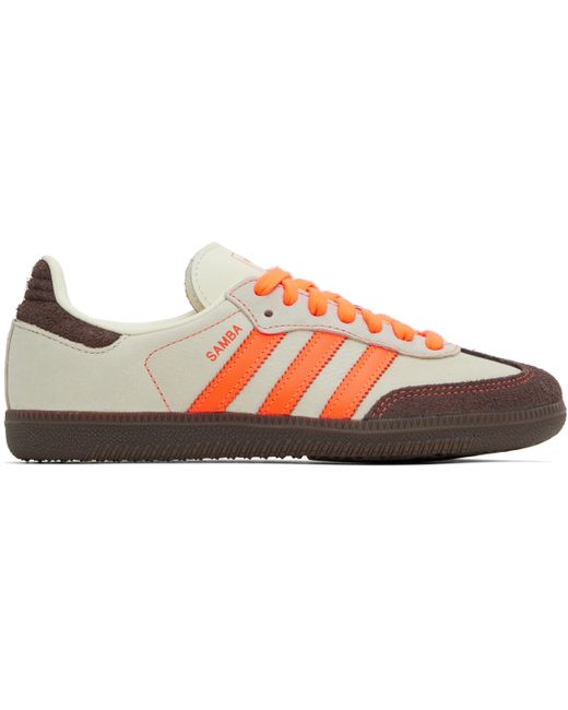 Adidas Originals ベージュ＆オレンジ Samba Og スニーカー Black