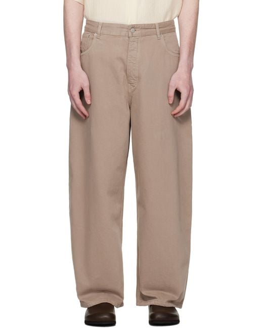 Studio Nicholson Natural Taupe Paolo Jeans for men