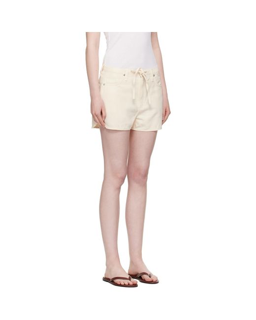 Rag & Bone Multicolor Off- Featherweight Nolan Drawstring Denim Shorts