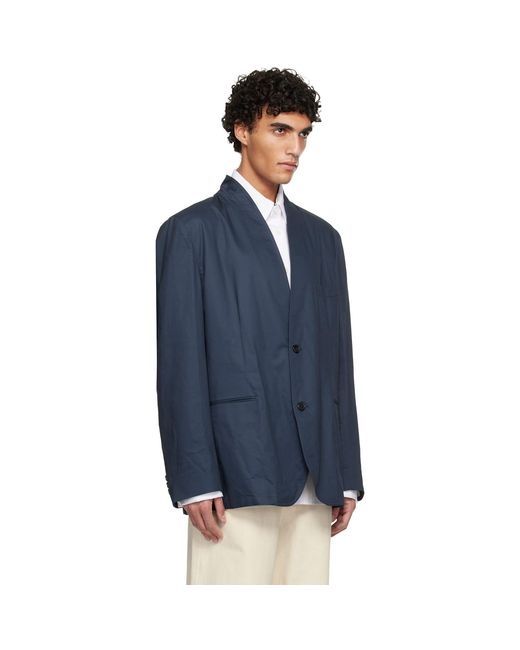 Hed Mayner Blue Cotton Blazer for men