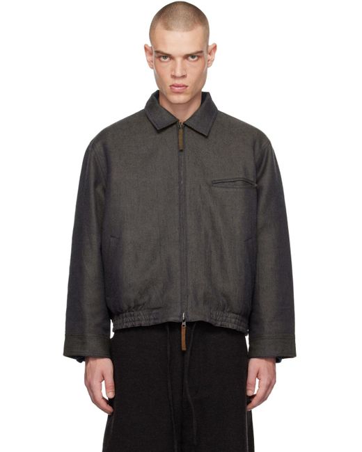 AVIVA JIFEI XUE Indigo Zip up Reversible Denim Jacket in Black for Men Lyst UK