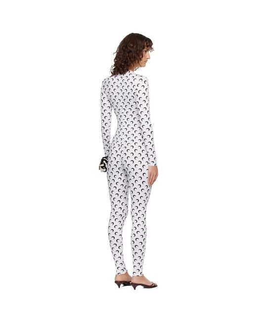 MARINE SERRE Black Recycled Jersey Moon Jumpsuit