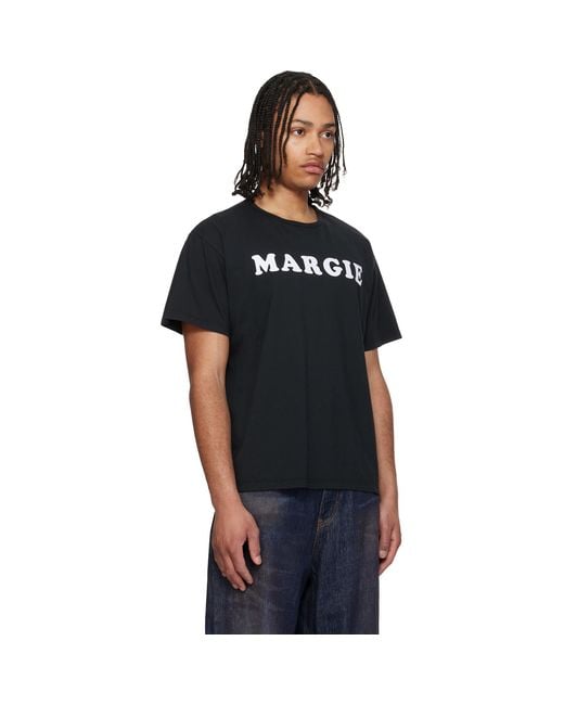 MM6 by Maison Margiela Black Vintage Jersey 'Margie' T-Shirt for men
