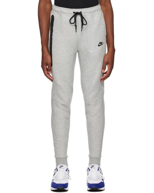 Nike Black Gray Slim-fit Sweatpants for men