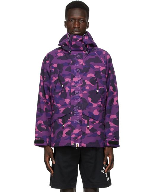 A Bathing Ape Purple Camo Snowboard Jacket for men