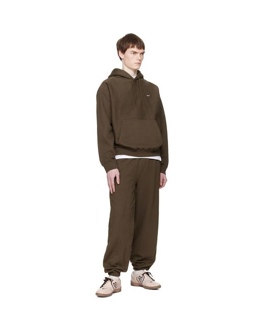 Nike Brown Khaki Solo Swoosh Pullover Hoodie for men