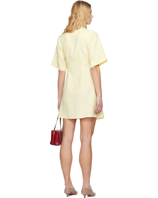 Robe Courte À Manches Courtes Jaune En Laine AMI en coloris Black