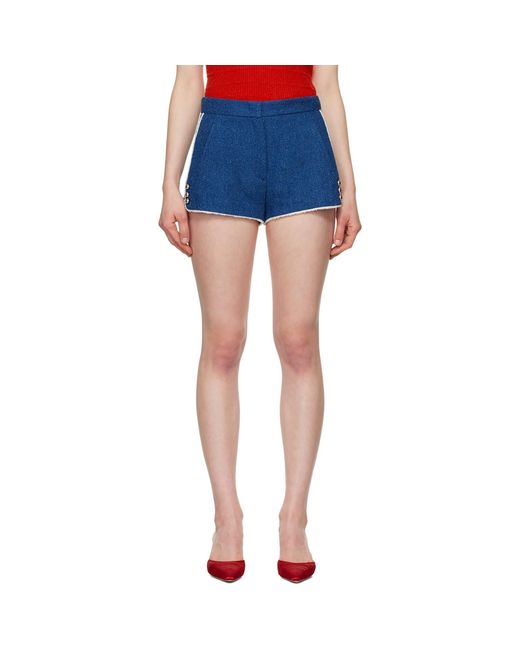 Short Bleu En Coton MSGM en coloris Blue