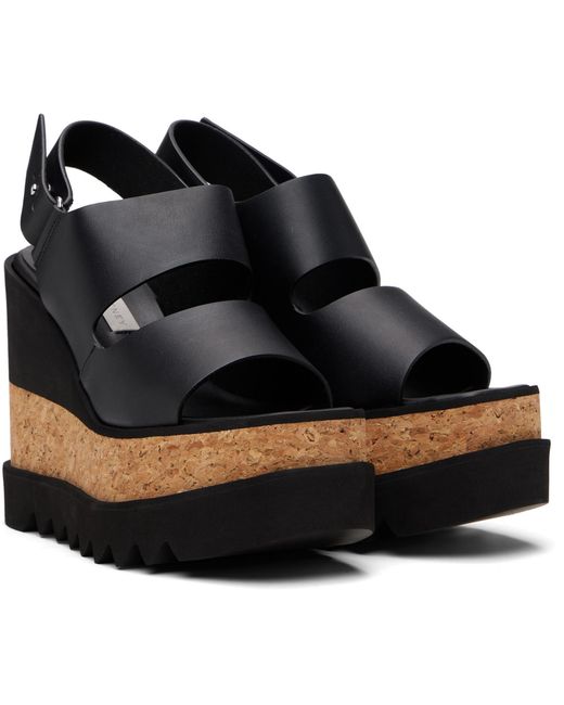 Stella McCartney Black Elyse Alter Mat Platform Heeled Sandals