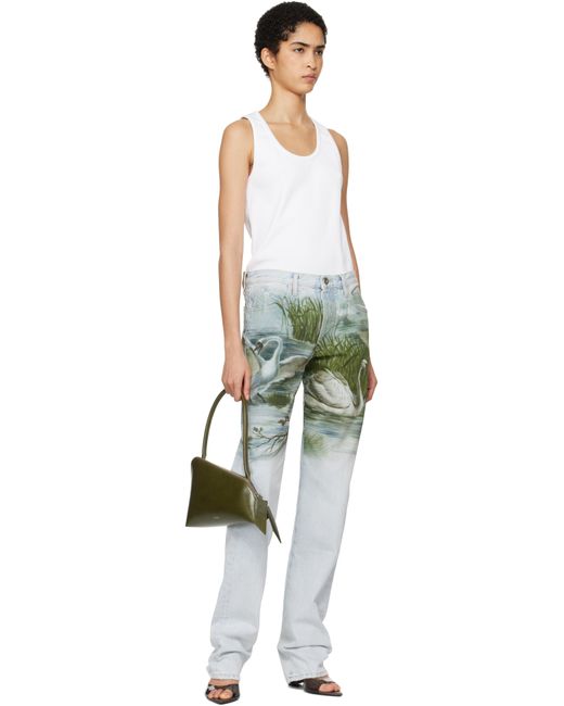 The Attico Swan Print Jeans | Lyst UK