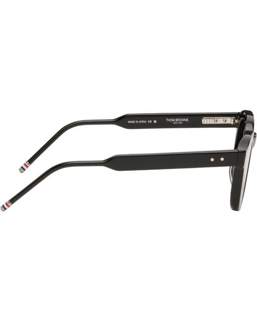 Thom Browne Black Acetate Rectangular Sunglasses for men