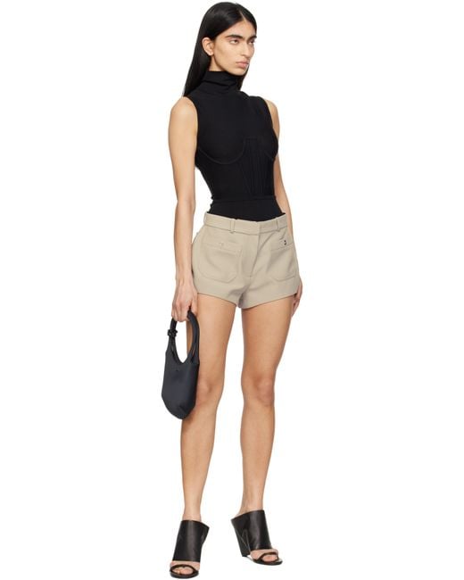 Courreges ブラック Oblique ウェッジ レザー ミュール Black