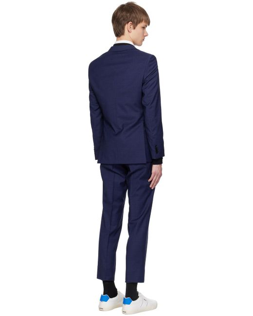 Boss Blue Navy Notched Lapel Suit for men