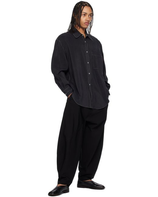 Issey Miyake Black Parallel Wrap Trousers for men