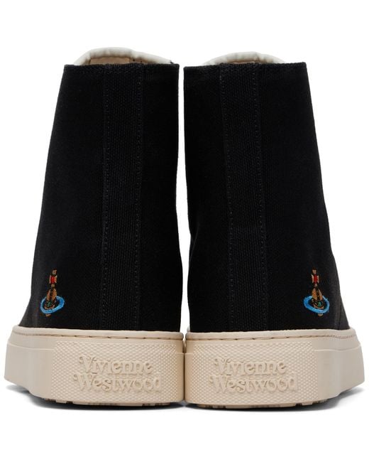 Vivienne Westwood Black High Top Plimsoll Sneakers for men