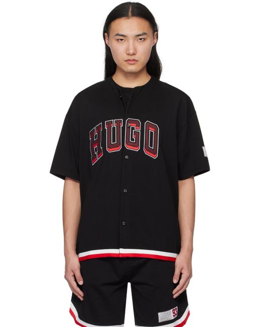 HUGO Black Basketball Shirt for men
