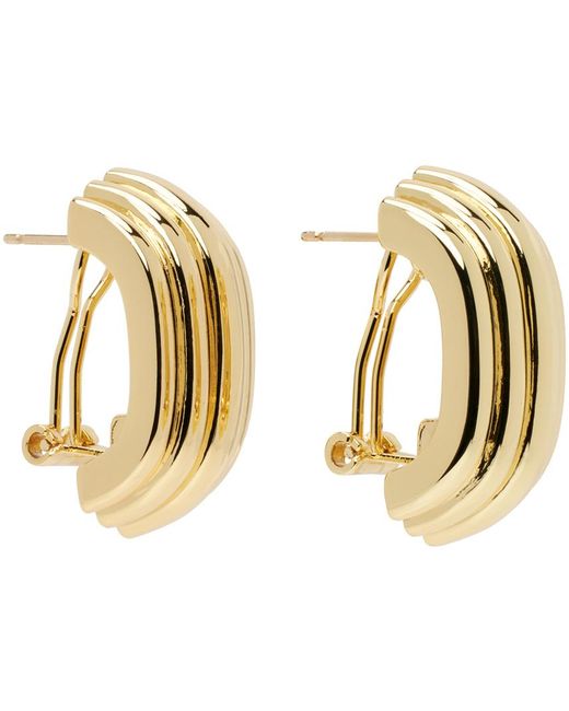 Boucles d'oreilles dorées à ornements texturés épais Anine Bing en coloris Metallic