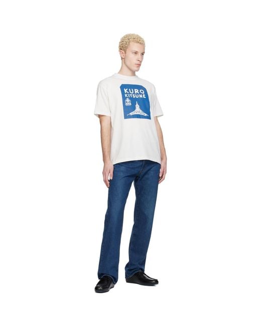 Maison Kitsuné Blue Kuro Edition Tokyo-Paris Crossroads Vintage Wash T-Shirt for men