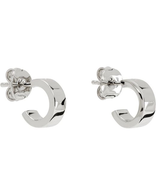 MM6 by Maison Margiela Metallic Numeric Minimal Signature Hoop Earrings