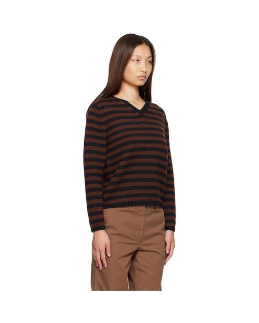 NOTHING WRITTEN Brown Molly V-Neck Pullover Sweater