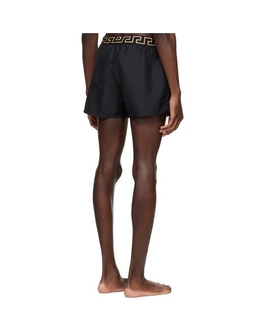 Versace Blue Greca Swim Shorts for men