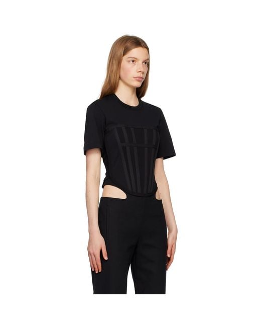 Dion Lee Black Corset T-Shirt