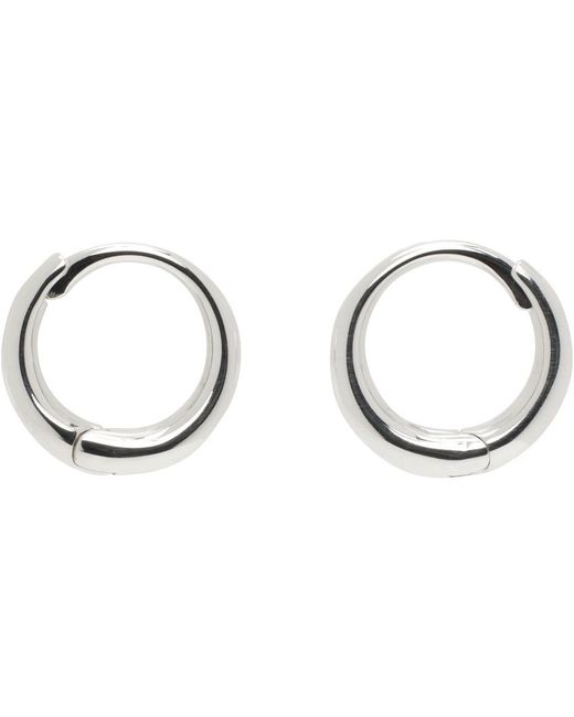 Moyennes boucles d'oreilles à anneau nouveau argentées Sophie Buhai en coloris Black