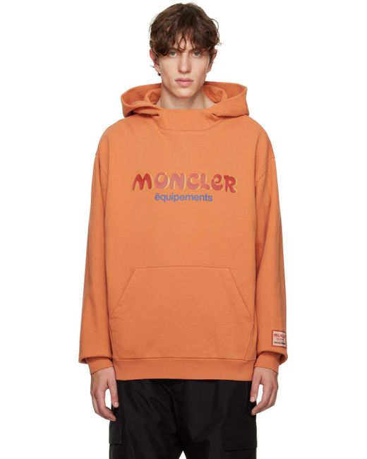Moncler Genius Moncler X Salehe Bembury Orange Printed Hoodie for men