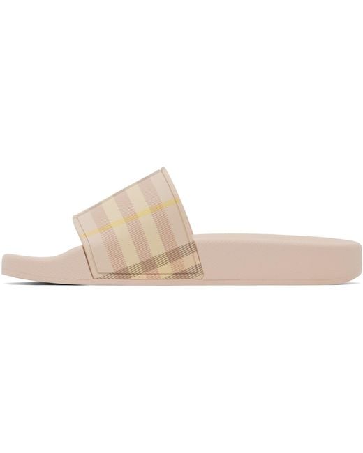 Burberry Black Check Pool Slides