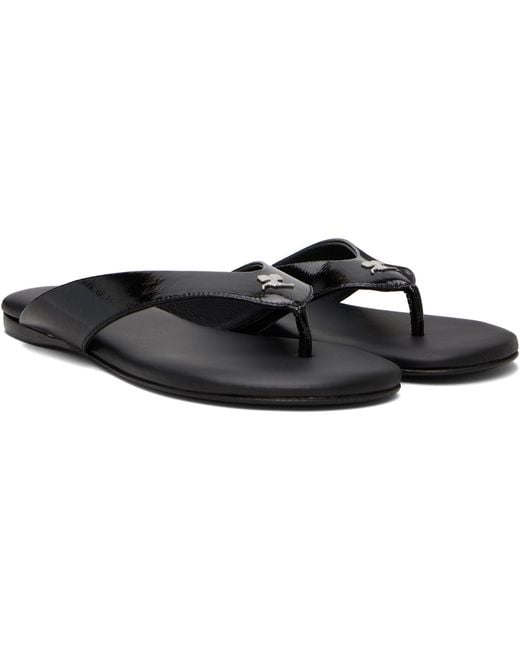 Courreges Black Vinyl Flip-Flops