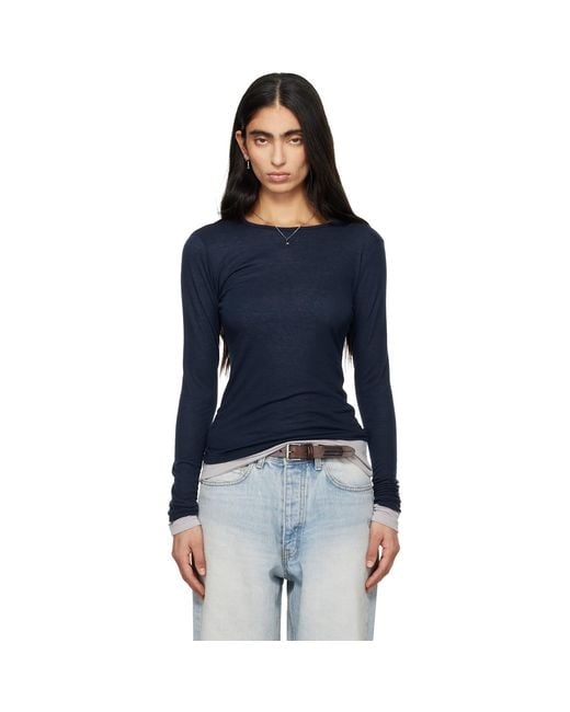 TONYWACK Blue Layered Long Sleeve T-Shirt