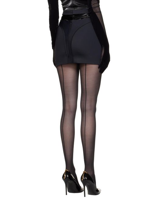Mugler Black Thong Miniskirt