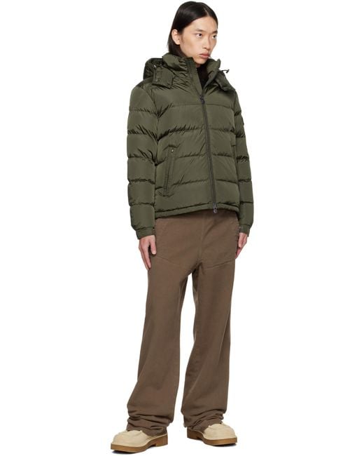 メンズ Moncler カーキ Maya マット ショート ダウンジャケット Green