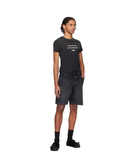 Acne Black Logo T-Shirt for men